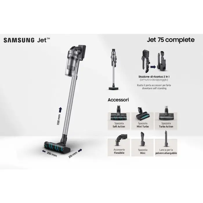 Samsung Aspirapolvere senza filo Jet™ 75 200W VS20T7536T5 , 149271 , Immagine 2