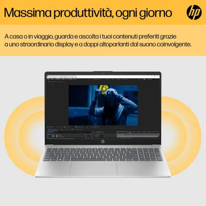 HP 15-fc0041nl AMD Ryzen™ 5 7520U Computer portatile 39,6 cm (15.6&quot;) Full HD 8 GB LPDDR5-SDRAM 256 GB SSD Wi-Fi 6 (802.11ax) Windows 11 Home Grigio , 152315 , Immagine 12