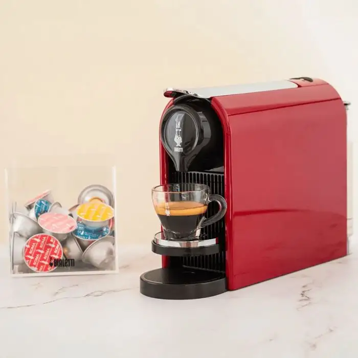Bialetti Gioia Plus Macchina Caffè Capsule Serbatoio Estraibile Compatta Rossa , 155100 , Immagine 3