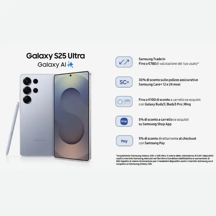 Samsung Galaxy S25 Ultra Smartphone AI, Display 6.9&#039;&#039; QHD+ Dynamic AMOLED 2X, Fotocamera 200MP, RAM 12GB, 1TB, 5.000 mAh, Titanium Gray , Default Category , 157125 , Immagine 5