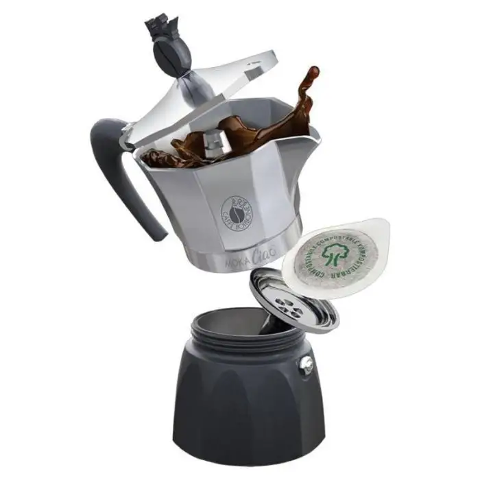 Caffè Borbone MokaCiao caffettiera da 3 tazzine Bicolore Nero , 157493 , Immagine 2