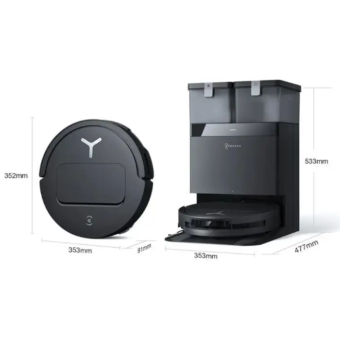 Ecovacs DEEBOT T50 OMNI Robot Aspirapolvere Lavapavimenti, 15000 Pa, Spazzola Laterale Estensibile e Lavapavimenti, ZeroTangle 2.0, lavaggio con acqua calda a 70 ℃, Ultrasottile 81 mm, nero , 158436 , Immagine 3