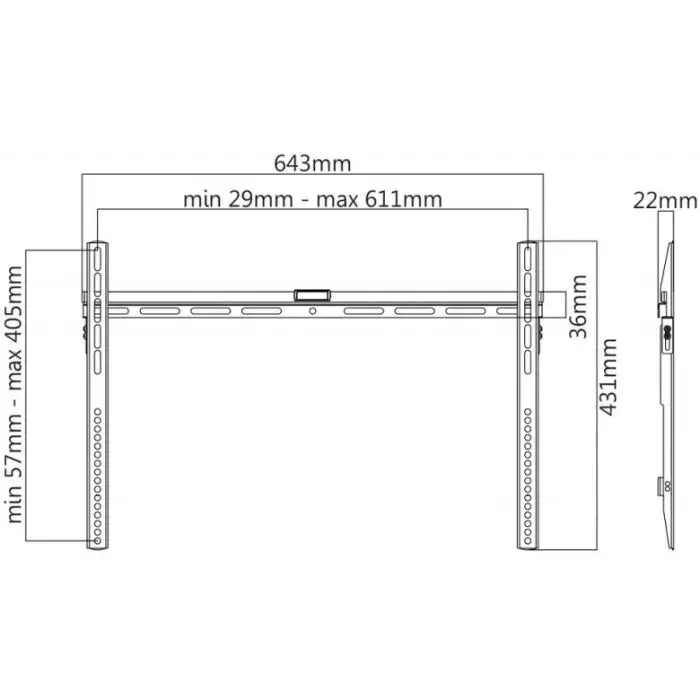nuovaVideosuono LCD008 Supporto TV a parete 177,8 cm (70&quot;) Nero , 42111 , Immagine 3