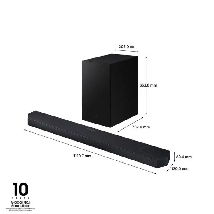 Samsung Soundbar HW-Q700D/ZF Serie Q, 9 Speaker, Wireless Dolby Atmos, Audio a 3.1.2 Canali, Q-Simphony, Compatibile con Alexa e Google Assistant, Titan Black , 155805 , Immagine 3