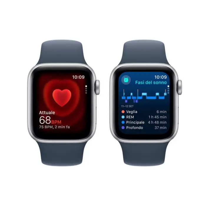 Apple Watch SE GPS Cassa 40mm in Alluminio Argento con Cinturino Sport Blu Tempesta - S/M , 149804 , Immagine 4