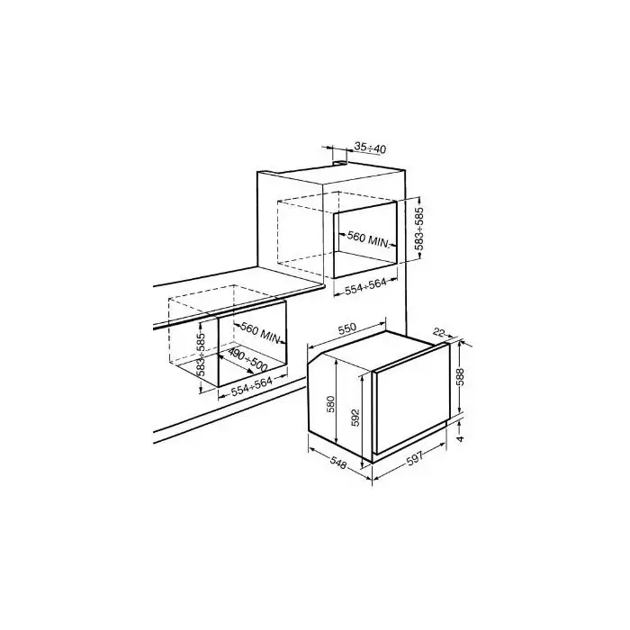Smeg SF800AVO Forno a Incasso 72 L A-10% Beige , 92239 , Immagine 2
