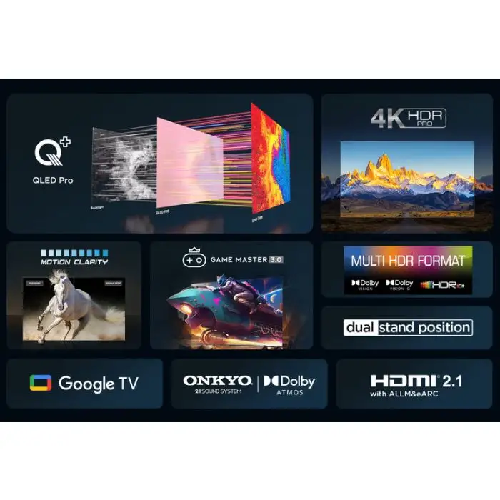 TCL 75C655 Televisione Smart TV 75 Pollici Qled 4K Serie C6 Dolby Vision Atmos Google TV Audio Onkyo , 153825 , Immagine 6