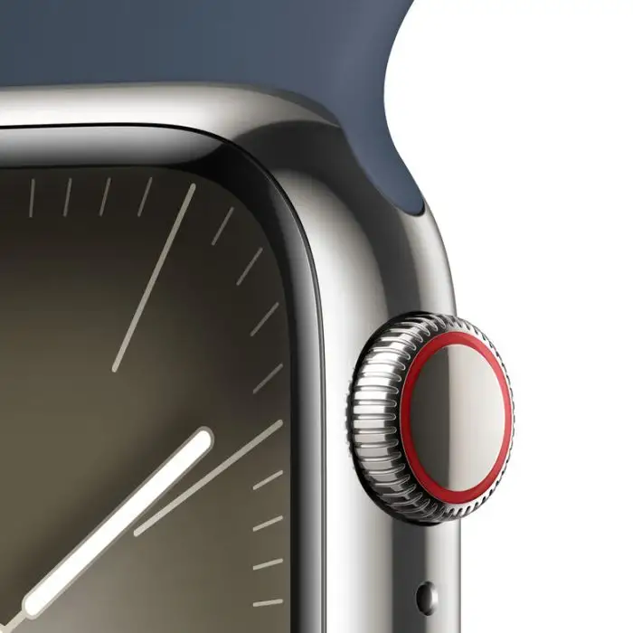 Apple Watch Series 9 GPS + Cellular Cassa 41mm in Acciaio inossidabile con Cinturino Sport Blu Tempesta - M/L , 149773 , Immagine 3