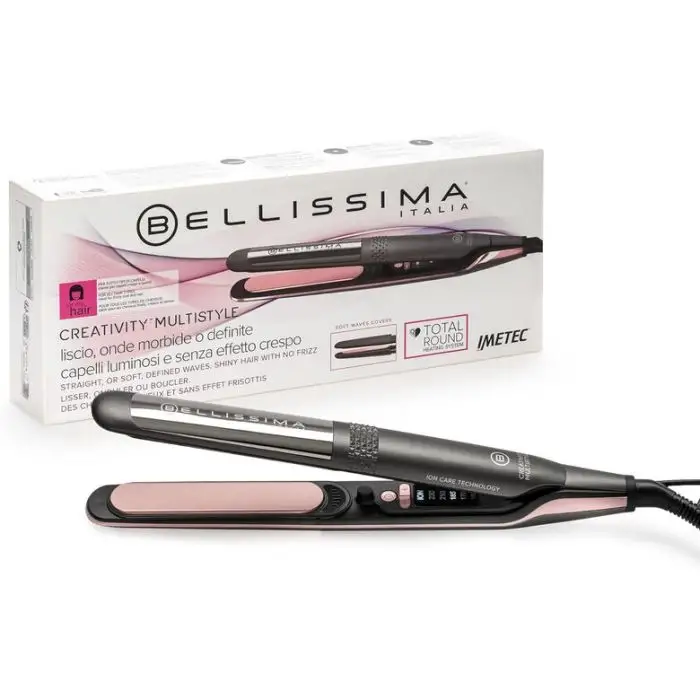 Bellissima Imetec Creativity Multistyle, Piastra per capelli Lisci o Mossi, Rivestimento ceramica, Particelle Diamante, Cheratina, Piastre Flessibili e Calde Anche Esternamente, 5 temperatur , 155356 , Immagine 2