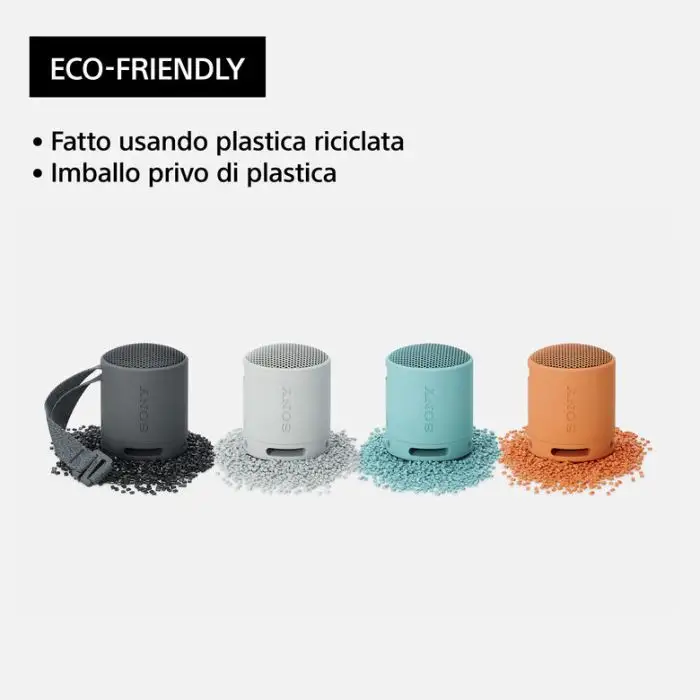 Sony SRS-XB100 - Speaker Wireless Bluetooth, portatile, leggero, compatto, da esterno, da viaggio, resistente IP67 impermeabile e antipolvere, batteria da 16 ore, cinturino versatile, chiama , 149970 , Immagine 7