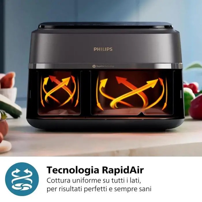 Philips 3000 series Airfryer doppio cestello, friggitrice ad aria da 9.0L, 12 metodi di cottura, App per ricette NA352/00 , 157371 , Immagine 14