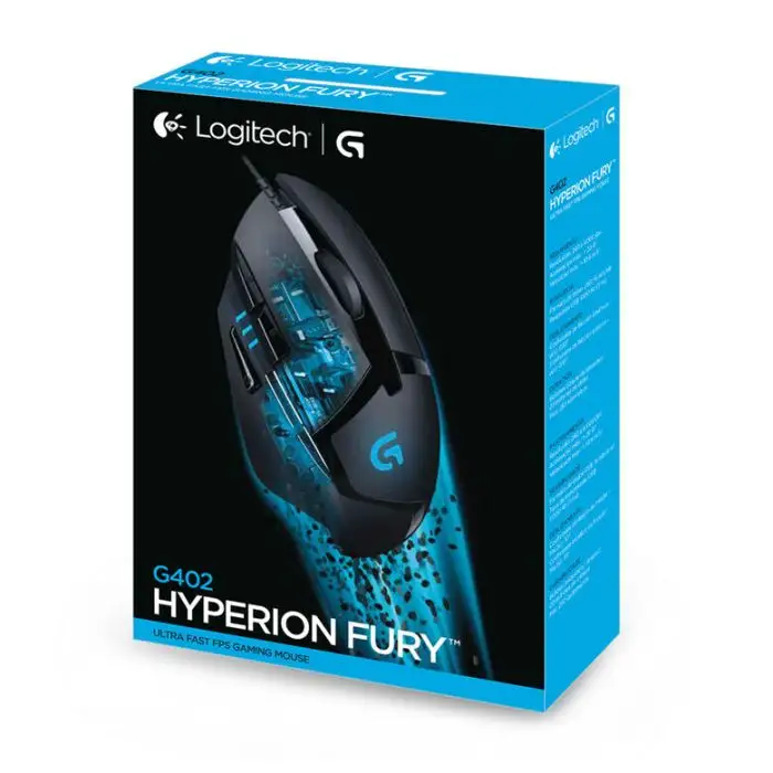 Logitech G402 Hyperion Fury mouse Mano destra USB tipo A 4000 DPI , 106857 , Immagine 7