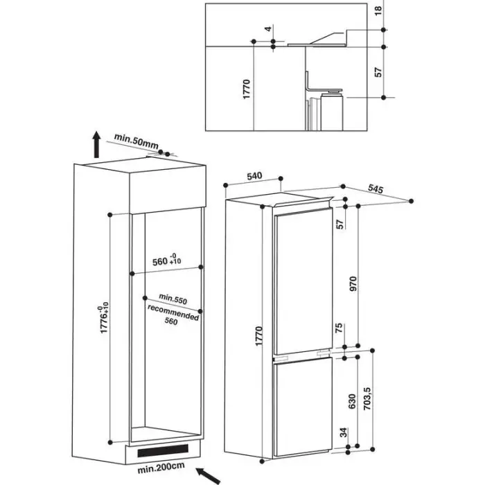 Whirlpool ART6610/A++ frigorifero con congelatore Da incasso 275 L Bianco , 96713 , Immagine 8