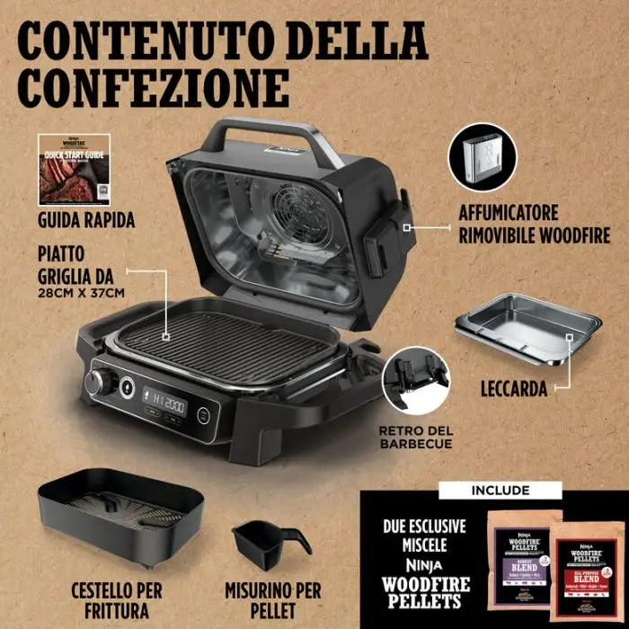 Ninja Barbecue elettrico Woodfire con affumicatore integrato OG701EU , 158128 , Immagine 19