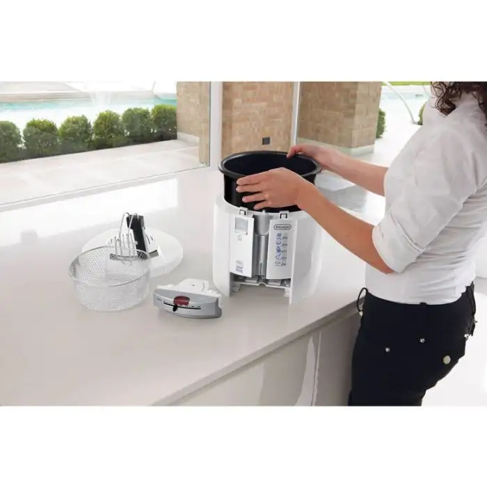 De’Longhi F26237.W1 Singolo Indipendente 1800 W Friggitrice Argento, Bianco , 23706 , Immagine 6