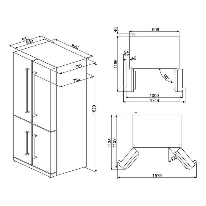 Smeg FQ75XPED Side by side , 115374 , Immagine 2