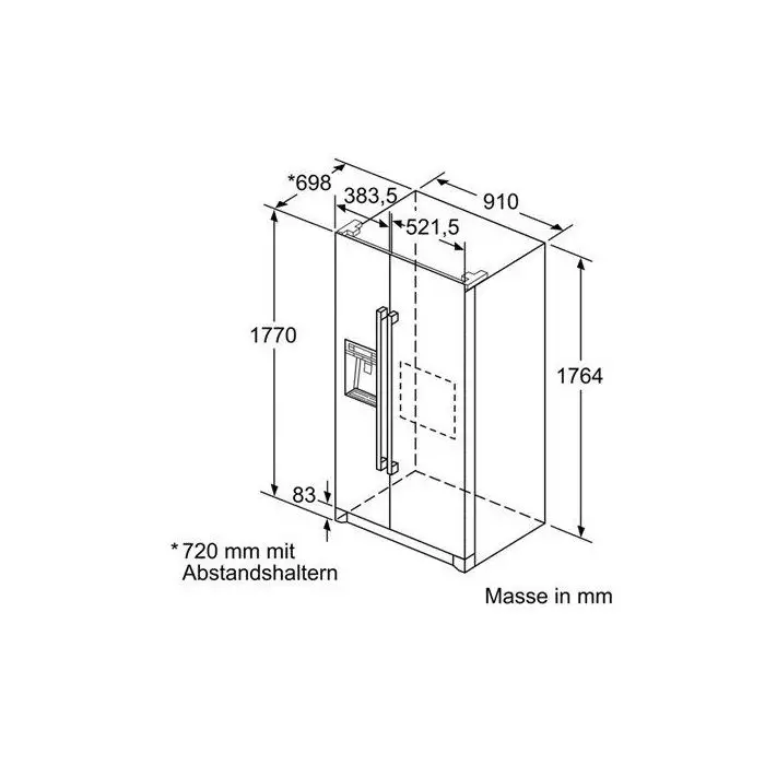 Bosch Serie 6 KAD90VI30 frigorifero side-by-side Libera installazione 533 L Acciaio inossidabile , 116774 , Immagine 3