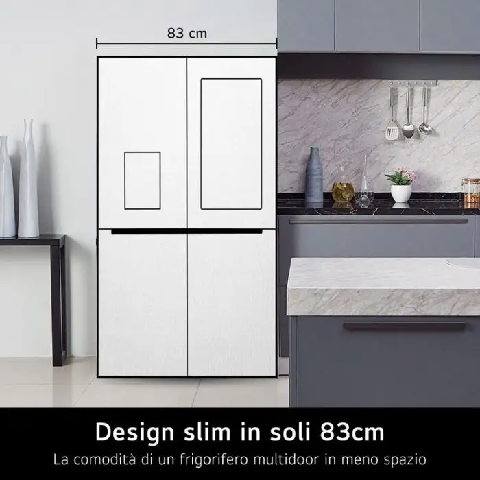 LG InstaView GMG860EPBE Frigorifero Multidoor Slim , Classe E, 508L, Wi-Fi, UVnano, Nero , 156648 , Immagine 3
