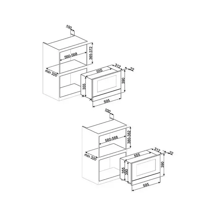 Smeg MP422X Forno a Microonde A Incasso 22 L 850 W Acciaio inossidabile , 108441 , Immagine 2