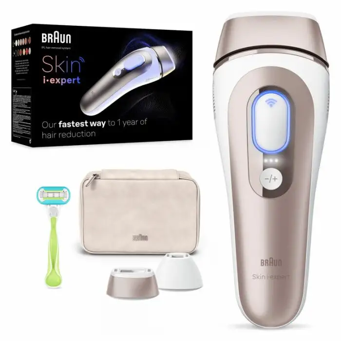 Braun Epilatore Luce Pulsata Smart Skin I·Expert, Epilazione A Casa Tua, Custodia, Rasoio Donna Venus, 2 Testine, PL7147 , 154729 , Immagine 9