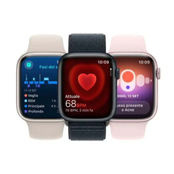 Apple Watch Series 9 GPS Cassa 45mm in Alluminio Mezzanotte con Cinturino Sport Loop Mezzanotte , 149754 , Immagine 7