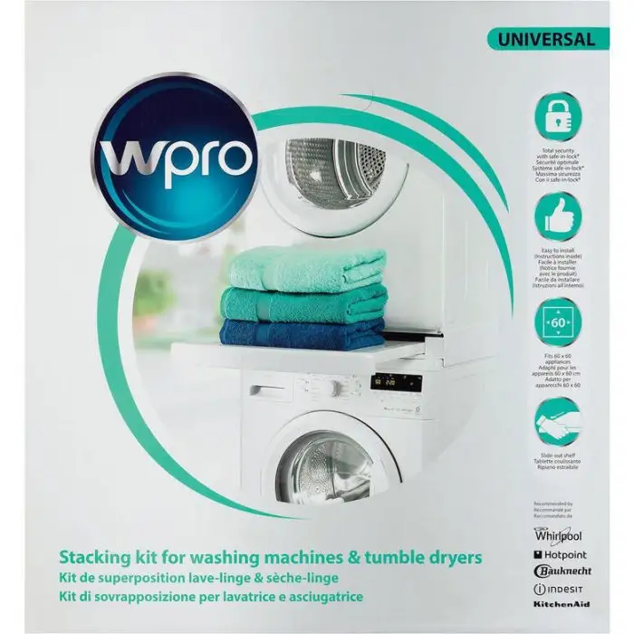 Wpro SKS101 Kit Sovrapposizione universale con ripiano scorrevole , 89498 , Immagine 5