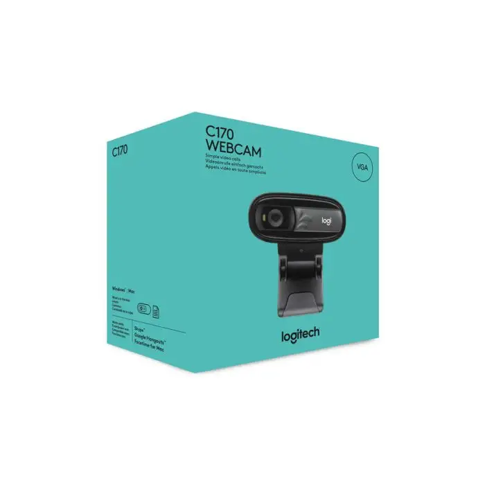 Logitech C170 webcam 5 MP 640 x 480 Pixel USB 2.0 Nero , 58607 , Immagine 7