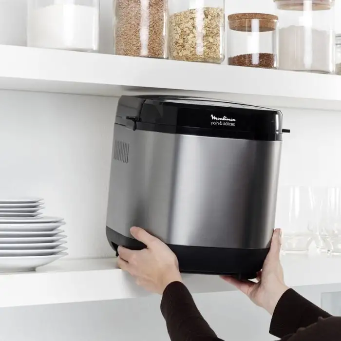 Moulinex OW240E Pain &amp; Delices Macchina del Pane in Acciaio Inossidabile, con Funzione Yogurt, 20 Programmi Automatici di cui 3 Senza Glutine , 102869 , Immagine 4