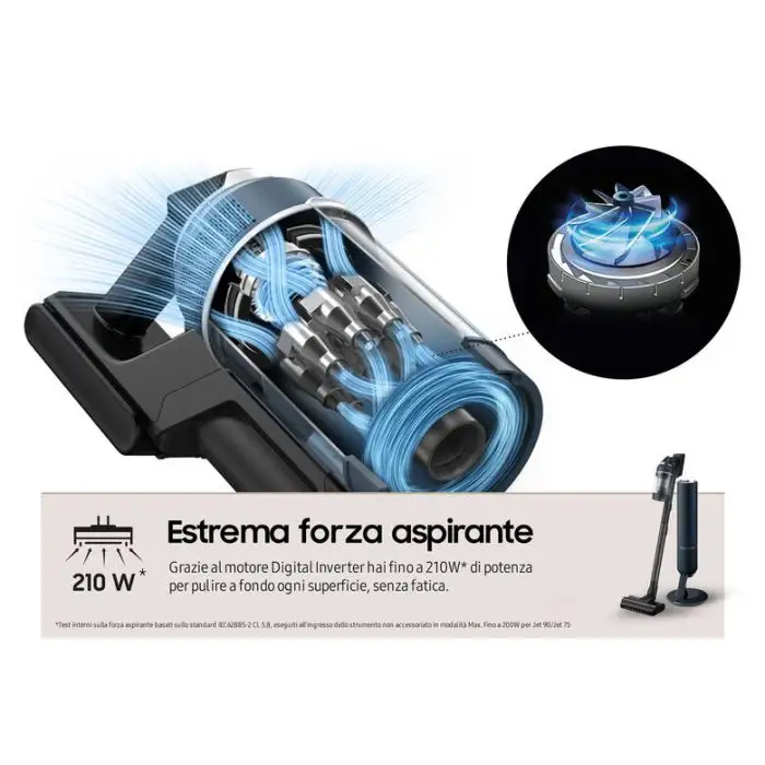 Samsung VS20C8524TB/WA scopa elettrica Wireless Senza sacco 580 W , 153119 , Immagine 5