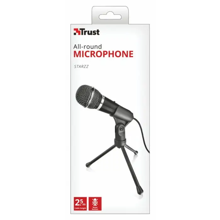TRUST - 21671 - Microfono per pc con cavo da 2,5 m starzz nero -  8713439216714