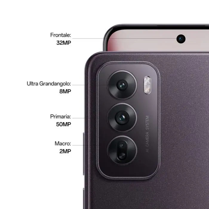 OPPO Reno12 5G AI Smartphone, Tripla fotocamera 50+8+2MP, Selfie 32MP, Display 6.7” 120HZ AMOLED FHD+, 5000mAh, RAM 12GB(Esp4GB/8GB/12GB)+ROM 256GB, [Versione Italia], Black Brown , 154124 , Immagine 3