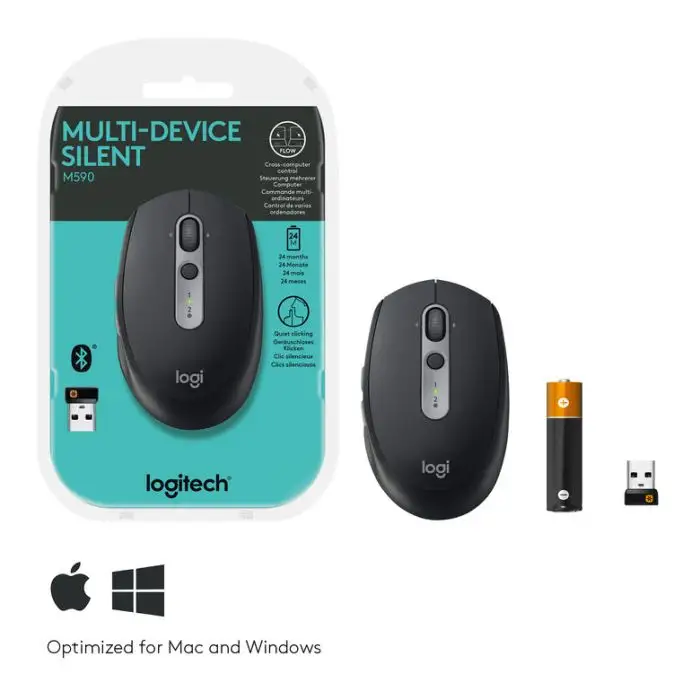 Logitech M590 mouse Mano destra Wireless a RF + Bluetooth Ottico 1000 DPI , 118362 , Immagine 8