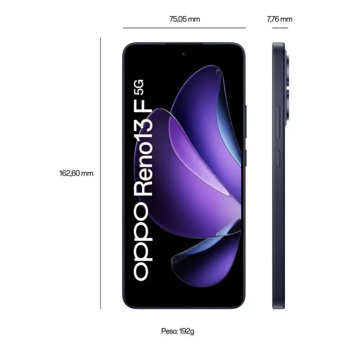 OPPO Reno13 F 5G AI Smartphone, Tripla fotocamera 50+8+2MP, Selfie 32MP, Display 6.67” 120HZ AMOLED FHD+, 5800mAh, RAM 8GB(Esp4GB/6GB/8GB)+ROM 256GB, [Versione Italia], Luminous Blue , 157519 , Immagine 6