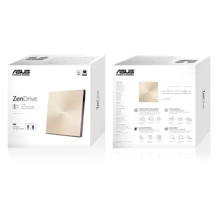 ASUS ZenDrive U9M lettore di disco ottico DVD±RW Oro , 155927 , Immagine 6