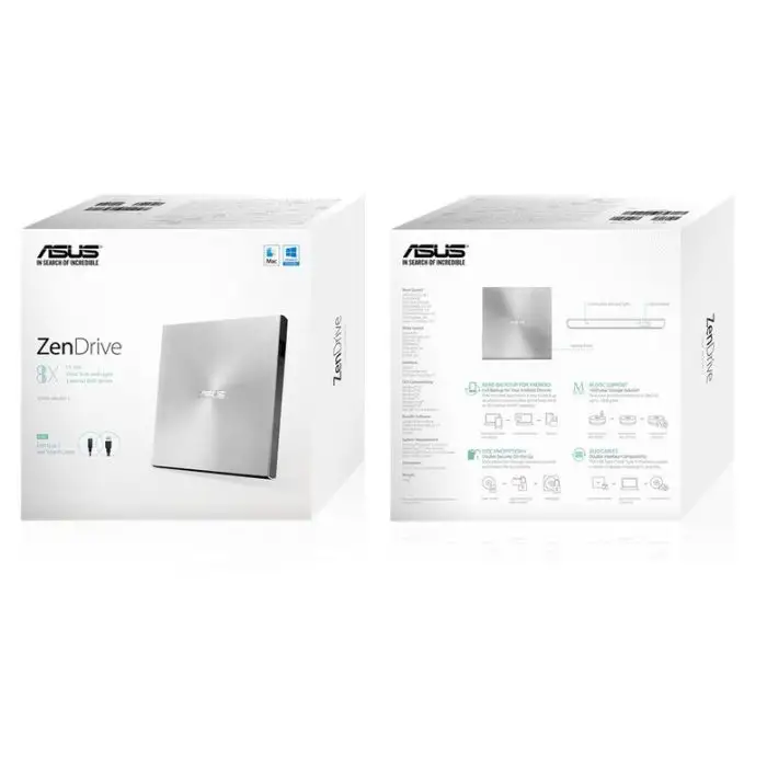 ASUS ZenDrive U9M lettore di disco ottico DVD±RW Argento , 141235 , Immagine 6