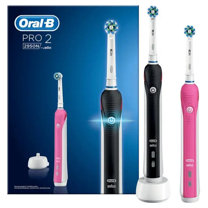 Oral-B PRO 2 2950N CrossAction Adulto Spazzolino rotante-oscillante Rosa, Nero , 130330 , Immagine 3