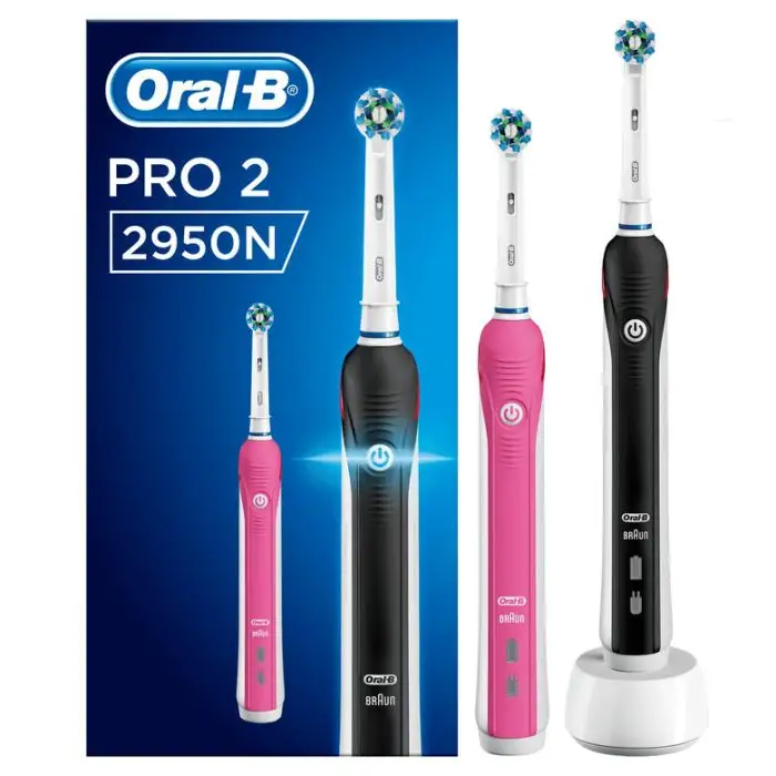 Oral-B PRO 2 2950N CrossAction Adulto Spazzolino rotante-oscillante Rosa, Nero , 130330 , Immagine 6