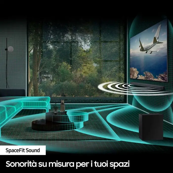 Samsung Soundbar HW-Q700D/ZF Serie Q, 9 Speaker, Wireless Dolby Atmos, Audio a 3.1.2 Canali, Q-Simphony, Compatibile con Alexa e Google Assistant, Titan Black , 155805 , Immagine 8