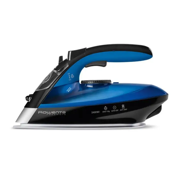 Rowenta DE5010 Freemove Ferro da Stiro a Vapore Senza Filo, 2400W, Quantità di vapore variabile 120 g/min, Nero/Blu , 112030 , Immagine 3