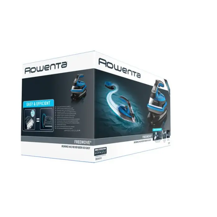 Rowenta DE5010 Freemove Ferro da Stiro a Vapore Senza Filo, 2400W, Quantità di vapore variabile 120 g/min, Nero/Blu , 112030 , Immagine 7
