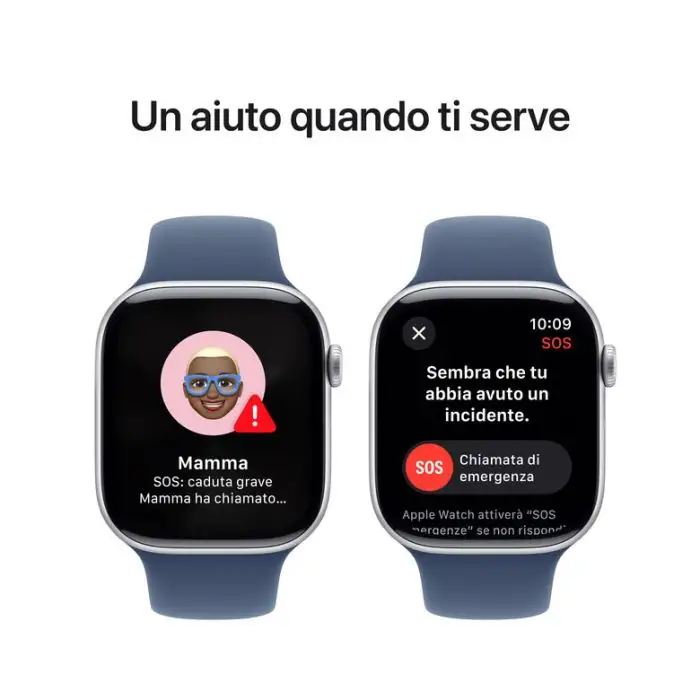 Apple Watch Series 10 GPS 46mm Cassa in Alluminio Color Argento con Denim Sport Band - S/M , 155563 , Immagine 6