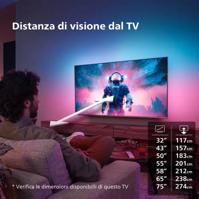 Philips Ambilight TV OLED 718 65“ 4K UHD Dolby Vision e Dolby Atmos Google TV , 151928 , Immagine 12
