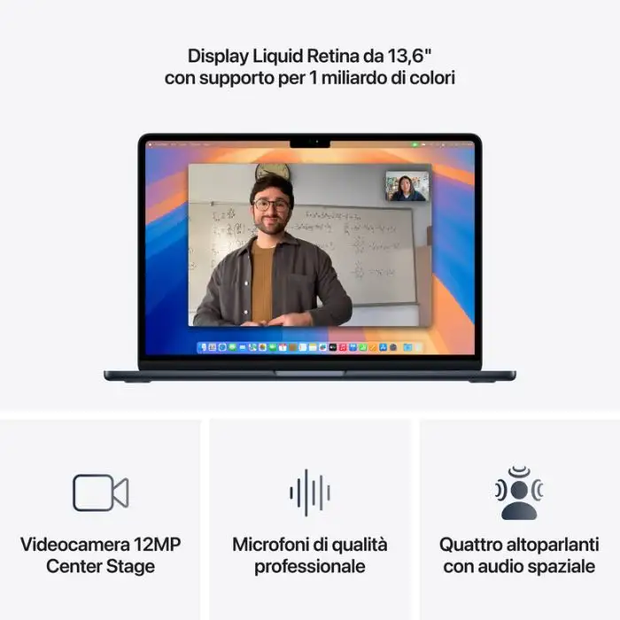 Apple MacBook Air 13&#039;&#039; M4 chip 10-core CPU 10-core GPU, 16GB, 512GB SSD - Mezzanotte , 158325 , Immagine 5