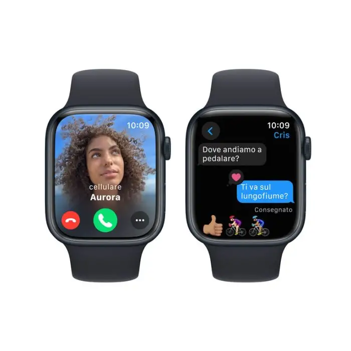 Apple Watch Series 9 GPS Cassa 45mm in Alluminio Mezzanotte con Cinturino Sport Loop Mezzanotte , 149754 , Immagine 6