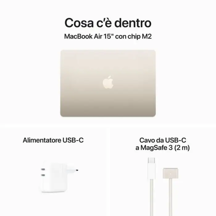 Apple MacBook Air 15&quot; M2 8-core CPU 10-core GPU 512GB Galassia , 147872 , Immagine 12