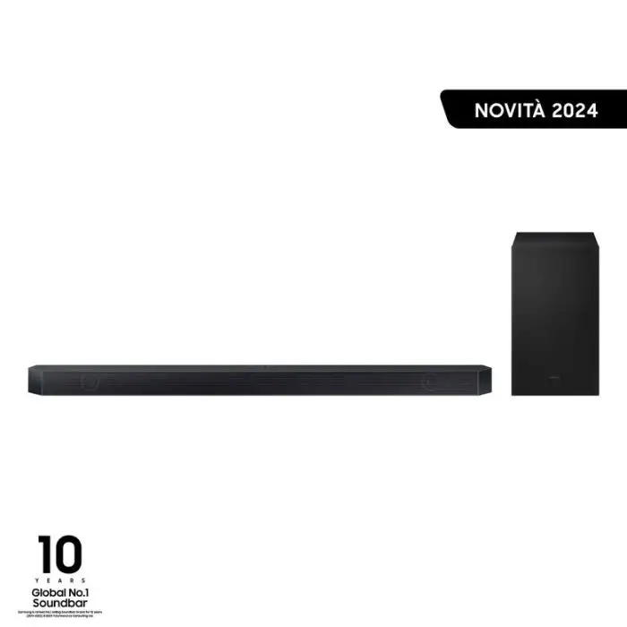 Samsung Soundbar HW-Q700D/ZF Serie Q, 9 Speaker, Wireless Dolby Atmos, Audio a 3.1.2 Canali, Q-Simphony, Compatibile con Alexa e Google Assistant, Titan Black , 155805 , Immagine 2