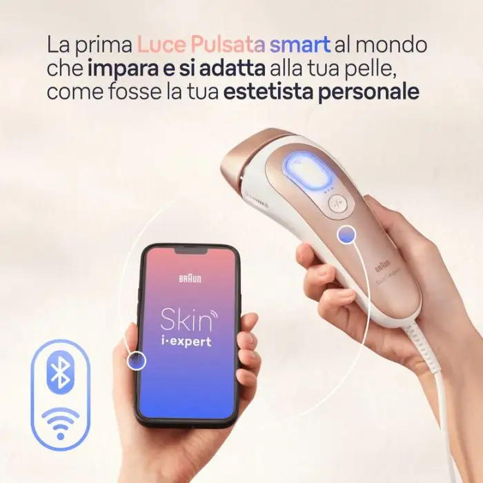 Braun Epilatore Luce Pulsata Smart Skin I·Expert, Epilazione A Casa Tua, Custodia, Rasoio Donna Venus, 2 Testine, PL7147 , 154729 , Immagine 3