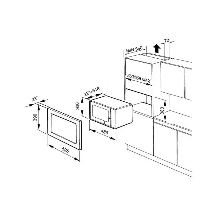 Smeg FME20EX3 Forno a Microonde Da incasso 20 L 850 W Acciaio inossidabile , 98998 , Immagine 2