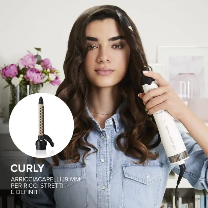 Bellissima Imetec Air Wonder, Spazzola Ad Aria Calda, Tecnologia A Ioni, Spazzole Rivestite In Ceramica E Cheratina, Asciuga, Dona Volume, 8 Accessori, 1000 W , 139743 , Immagine 8