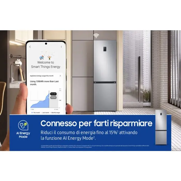 Samsung Frigorifero Combinato EcoFlex AI 1.85m 344L RB34C672DSA , 157008 , Immagine 4